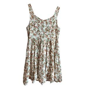 Sadie Sage Floral Smocked Square Neck A Line Mini Dress Women's Size L